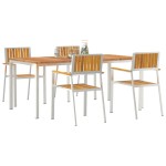 Set de Dining pentru Grădină 5 Piese din Lemn Solid de Acacia Set de Dining pentru Grădină 5 Piese din Lemn Solid de Acacia