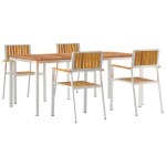 Set de Dining pentru Grădină 5 Piese din Lemn Solid de Acacia Set de Dining pentru Grădină 5 Piese din Lemn Solid de Acacia