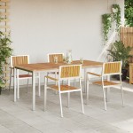 Set de Dining pentru Grădină 5 Piese din Lemn Solid de Acacia Set de Dining pentru Grădină 5 Piese din Lemn Solid de Acacia