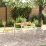 Set de dining pentru grădină vidaXL 3 piese din lemn masiv de tec Set de dining pentru grădină vidaXL 3 piese din lemn masiv de tec