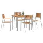 Set de dining pentru grădină vidaXL 5 piese din lemn masiv de tec Set de dining pentru grădină vidaXL 5 piese din lemn masiv de tec