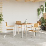 Set de dining pentru grădină vidaXL 5 piese din lemn masiv de tec Set de dining pentru grădină vidaXL 5 piese din lemn masiv de tec