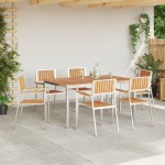 Set de masă pentru grădină vidaXL cu 7 piese din lemn solid de tec