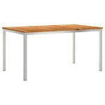 Set de masă pentru grădină vidaXL cu 7 piese din lemn solid de tec