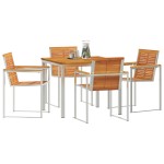 vidaXL Setdediningpentrugrădină 5 pcs Lemn de acacia masiv