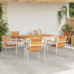 vidaXL Set de masă pentru grădină 7 pcs Maro Lemn Solid de Acacia