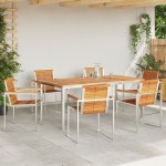 vidaXL Set de masă pentru grădină 7 pcs Maro Lemn Solid de Acacia