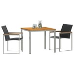 vidaXL Set de masă pentru grădină 3 pcs Maro Lemn Solid de Acacia