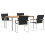vidaXL Set de masă pentru grădină 5 pcs Maro Lemn Solid de Acacia