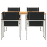 vidaXL Set de masă pentru grădină 5 pcs Maro Lemn Solid de Acacia