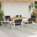 vidaXL Set de masă pentru grădină 7 pcs Maro Lemn Solid de Acacia