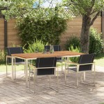 vidaXL Set de masă pentru grădină 5 pcs Maro Lemn Solid de Acacia