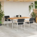 vidaXL Set de masă pentru grădină 5 pcs Maro Lemn Solid de Acacia