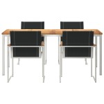 vidaXL Set de masă pentru grădină 5 pcs Maro Lemn Solid de Acacia