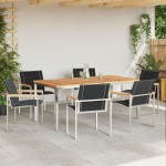 vidaXL Set de masă pentru grădină 7 pcs Maro Lemn Solid de Acacia