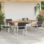 vidaXL Set de masă pentru grădină 7 pcs Maro Lemn Solid de Acacia