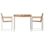 vidaXL Set de masă pentru grădină 3 pcs Maro Lemn solid de tec