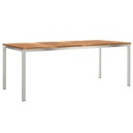 vidaXL Set de masă pentru grădină 7 pcs Maro Lemn solid de tec