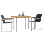 vidaXL Set de masă pentru grădină 3 pcs Maro Lemn solid de tec