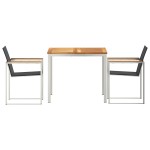 vidaXL Set de masă pentru grădină 3 pcs Maro Lemn solid de tec