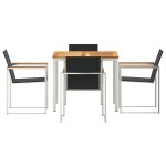 vidaXL Set de masă pentru grădină 5 pcs Maro Lemn solid de tec