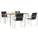 vidaXL Set de masă pentru grădină 5 pcs Maro Lemn solid de tec