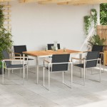 vidaXL Set de masă pentru grădină 7 pcs Maro Lemn solid de tec