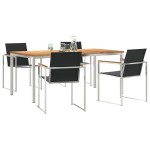 vidaXL Set de masă pentru grădină 5 pcs Maro Lemn solid de tec