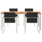 vidaXL Set de masă pentru grădină 5 pcs Maro Lemn solid de tec