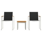 vidaXL Set de masă pentru grădină 3 pcs Lemn solid de tec