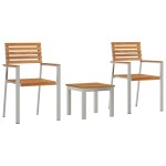 Set de dining pentru grădină vidaXL 3 piese Lemn solid de teak Set de dining pentru grădină vidaXL 3 piese Lemn solid de teak