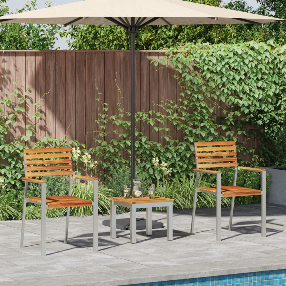 Set de dining pentru grădină vidaXL 3 piese Lemn solid de teak