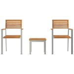 Set de dining pentru grădină vidaXL 3 piese Lemn solid de teak Set de dining pentru grădină vidaXL 3 piese Lemn solid de teak