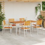 Set de scaune stivuibile vidaXL 6 pcs 54.5x56x89 cm Lemn Solid de Acacia