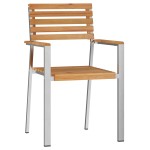 Scaune de grădină stivuite vidaXL 6 piese 54.5x56x89 cm din lemn masiv de tec Scaune de grădină stivuite vidaXL 6 piese 54.5x56x89 cm din lemn masiv de tec