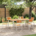 Scaune de grădină stivuibile vidaXL 6 buc 54.5x56x87 cm Lemn masiv de acacia Scaune de grădină stivuibile vidaXL 6 buc 54.5x56x87 cm Lemn masiv de acacia
