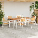 Scaune de grădină stivuibile vidaXL 6 pcs 54.5x56x87 cm Lemn masiv de tec Scaune de grădină stivuibile vidaXL 6 pcs 54.5x56x87 cm Lemn masiv de tec