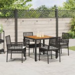 vidaXL Set dining 5 piese cu perne Gri din poliratan