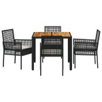 vidaXL Set dining 5 piese cu perne Gri din poliratan