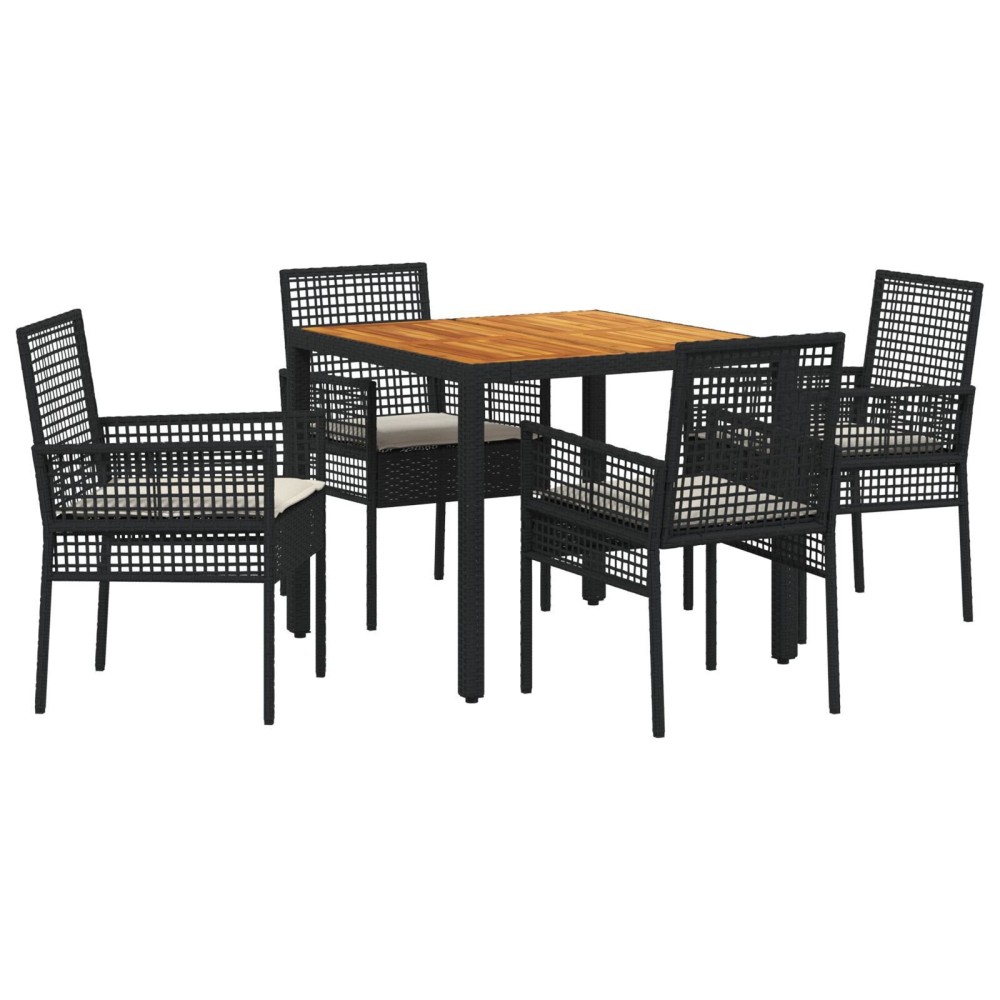 vidaXL Set dining cu 9 piese și perne Gri din ratan poli