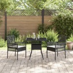 vidaXL Set de dining pentru grădină 3 piese Gri din Poliratan vidaXL Set de dining pentru grădină 3 piese Gri din Poliratan