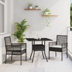 vidaXL Set mese grădină 5 piese Bej din ratan poli