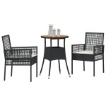 vidaXL Set de dining pentru grădină 5 piese Negru Poliratan vidaXL Set de dining pentru grădină 5 piese Negru Poliratan