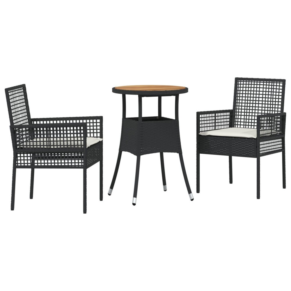 vidaXL Set de dining pentru grădină 3 piese gri din poliratan