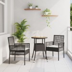 vidaXL Set de dining pentru grădină 3 piese gri din poliratan vidaXL Set de dining pentru grădină 3 piese gri din poliratan
