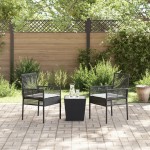 vidaXL Set Bistro de Grădină 3 pcs Negru Rattan poli vidaXL Set Bistro de Grădină 3 pcs Negru Rattan poli
