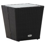 vidaXL Set Bistro de Grădină 3 pcs Negru Rattan poli vidaXL Set Bistro de Grădină 3 pcs Negru Rattan poli