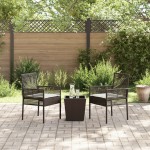 vidaXL Set Bistro de Grădină 3 pcs Maro Rattan poli vidaXL Set Bistro de Grădină 3 pcs Maro Rattan poli