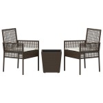 vidaXL Set Bistro de Grădină 3 pcs Maro Rattan poli vidaXL Set Bistro de Grădină 3 pcs Maro Rattan poli