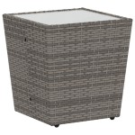 vidaXL Set Bistro de Grădină 3 pcs Gri Rattan poli vidaXL Set Bistro de Grădină 3 pcs Gri Rattan poli